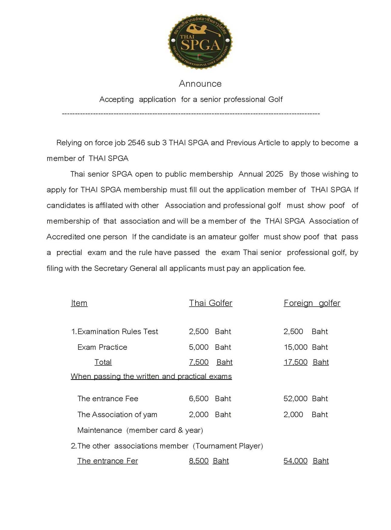 Thai Senior Professional Golf august 2026 09